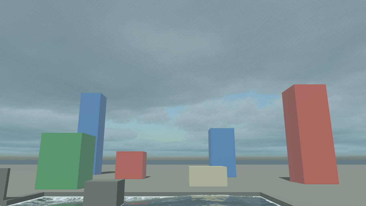 An overcast sky of volumetric clouds